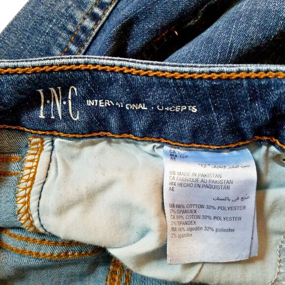 INC Denim Jeans Women’s 12 Petite Blue Madison Skinny Stretch 30x27 - Picture 4 of 6
